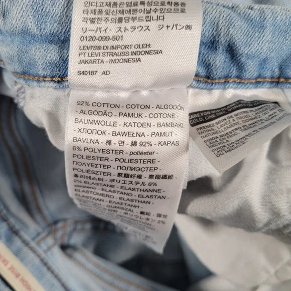 Levis 721 Cut Offs Womens (Size 27 Label) 721 High Rise Shorts Skinny 5 Pocket - Picture 4 of 5